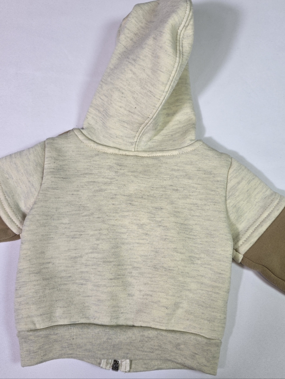 Vintage Carter’s Baby Hoodie Jacket 3-6M Cream Zip Y2K Logo - Picture 4 of 8
